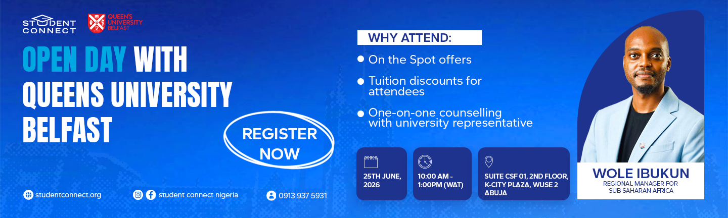 Study in UK: Queen's University Belfast Open Day Abuja – June 2026